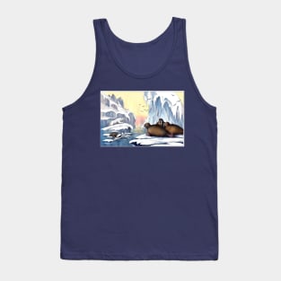 Iced out Polar bears plunge, seals Ice berg, blue, ice, mammal, fish Tank Top